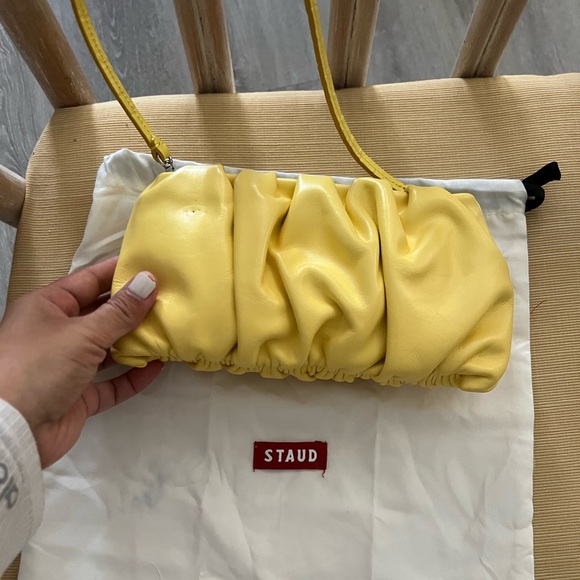 STAUD Yellow Gathered Clutch